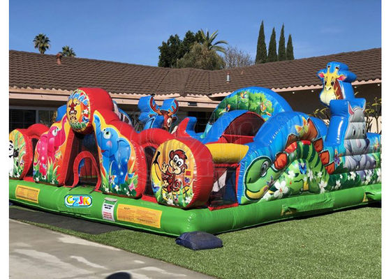 Animal Kingdom Theme Inflatable Toddler Playground / Kids Inflatable Playground