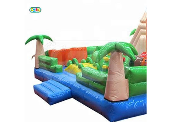 Volcanic Dinosaur Jungle Inflatable Bounce House Combo CE Certification