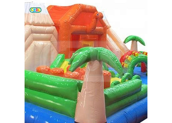 Volcanic Dinosaur Jungle Inflatable Bounce House Combo CE Certification